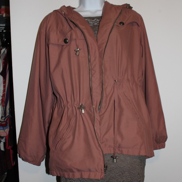 Jackets & Blazers - MAUVE HOODED LIGHT JACKET EXCELLENT CONDITION